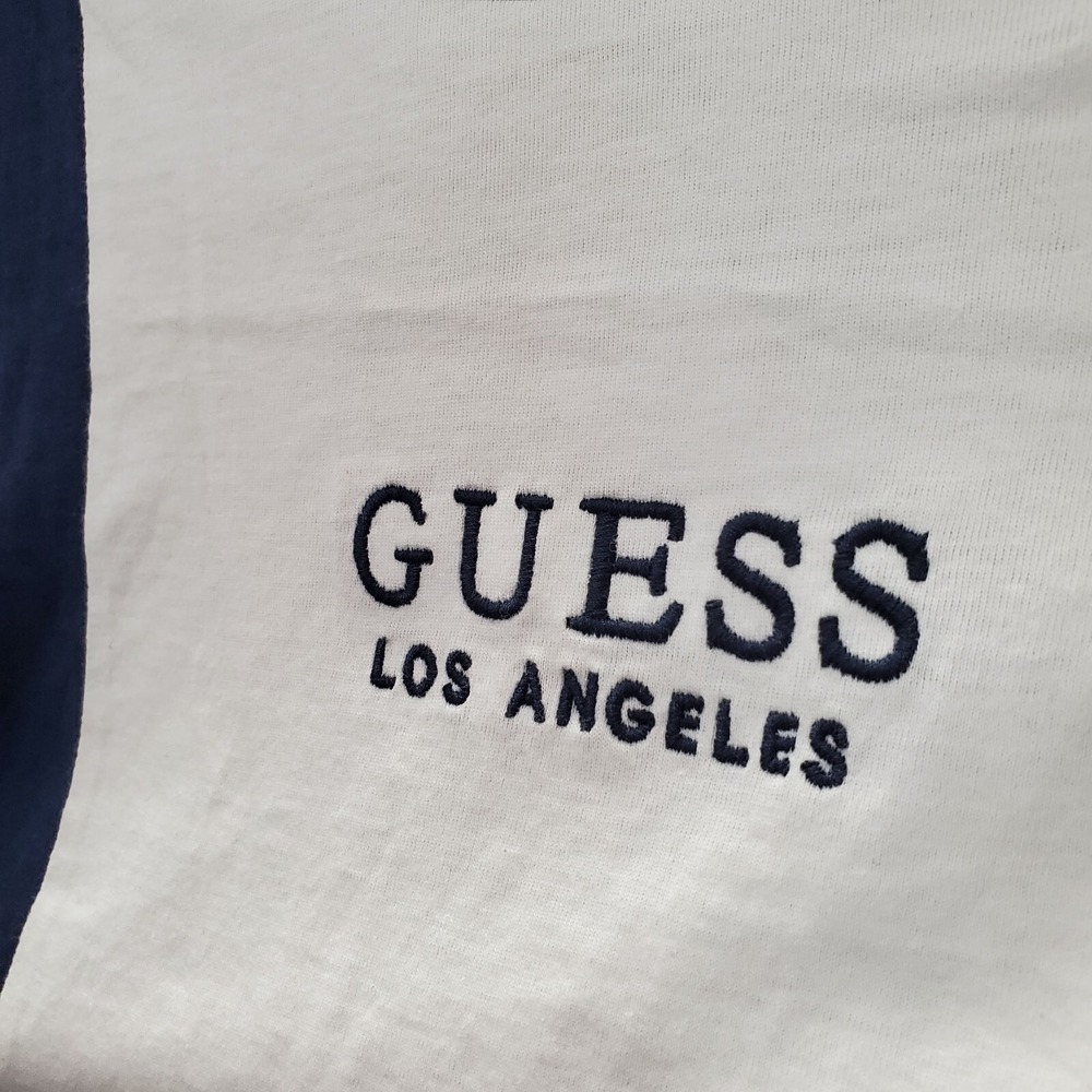 Guess Men Shirt Large Green Colorblock Logo Embroidered Short‎ Sleeve NWT - Picture 5 of 11